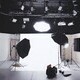 Photography equipment with lights and background